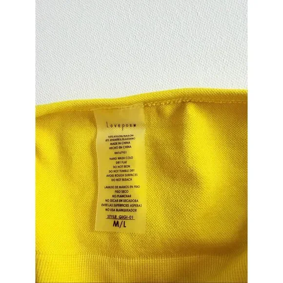 Love Poem Seamless Tube Top size M/L color Lemon - Picture 3 of 4